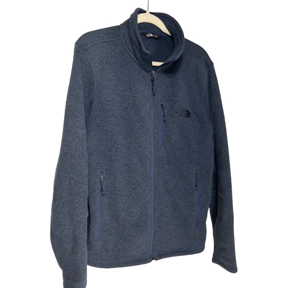 The North Face Mens Gordon Lyons Full Zip Fleece Jacket Blue Heather Medium